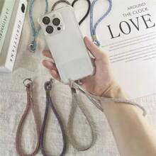Cell Phone Straps Short Wrist Lanyard Diamond Chain Prevent Falls - 銀色 - 查看 4