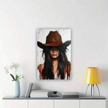 1 pieza de pinturas decorativas con marco para la sala de estar [2D plano]Una pintura de pared con marco de madera, pintura al óleo abstracta plana, que representa a una mujer con largos cabellos negros, con decoraciones de de tercer cumpleaños, adecuada para el Día de la Madre, Año Nuevo, regalos de Pascua, para madres, decoración de la sala de estar, decoración de pared de oficina, baño, regalo perfecto y decoración del hogar, se puede colgar directamente, disponible en varios tamaños, inyecta alegría en tu espacio único. - Multicolor - Ver 10