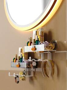1 pieza Organizador de accesorios para el cabello montado en la pared, caja de joyas, estante de almacenamiento para pinzas, lazos para el cabello