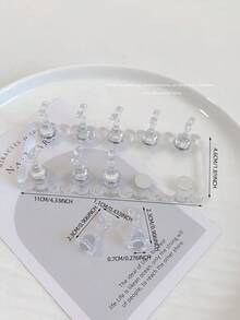 Soporte para práctica de arte de uñas con punta larga de acrílico y cristales, decoración de uñas vintage de flores de resina y cristal, uso en casa y salón, adecuado para madres, hermanas, esposas, amantes, bodas