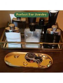 Luxury Decorative Stainless Steel Tray For Jewelry Food Gold - 金色 - 查看 7