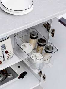 1 Pair Of Sliding Rail, Drawer Storage Basket Slide Rail, Multi-Purpose Kitchen Bedroom Dorm Organizer Box Track, No-Drill Kitchen Bathroom Cabinet Silent Slide Strip, Multi-Function Drawer Slide Rail, Storage Box Pull Track - Multicolor - View 5