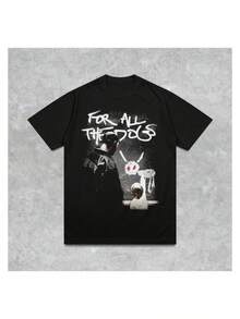 For All The Dogs Graphic T-Shirt  Drake Streetwear Graphic Tee  2025 Tour Merch  Album Cover  Music Gift Idea - 黑色3 - 查看 1