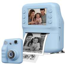 Fotocamera digitale stampante istantanea 3 in 1 - Fotocamera, gioco, lettore MP3 3 in 1, stampa foto istantanea, gioco puzzle, zoom digitale 16x, registrazione video HD 1080P, fotografia - regalo perfetto per Ognissanti, Natale, compleanno. Rientro a scuola, Festa del Lavoro, Ognissanti, Natale, Giorno del Ringraziamento
