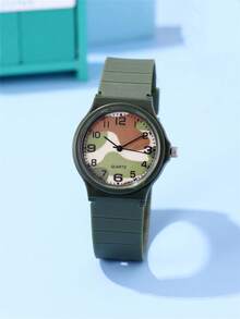 Fashionable Minimalist Digital Camo Strap Kids/Student Watch