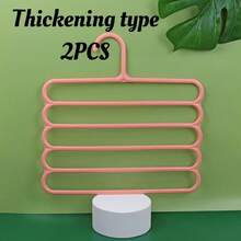 5-Layer Clothing Storage Rack Organizer With Clothes Hanger And Pants Hanger, Durable Plastic Material, Easy Assembly Home Closet Organization, Space Saving Wardrobe Display Stand For Bedroom Decor - Multicolor - View 25