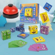 2025变脸魔方游戏表情积木游戏变脸魔方游戏表情匹配积木拼图积木玩具拼图玩具家庭桌游 - 彩色 - 查看 11