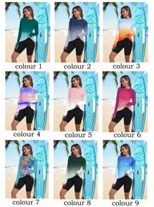 Camisetas de sol UPF 50+ para mujeres, manga larga, protección UV, ligera, de secado rápido, tops de senderismo SPF para exteriores - color 2 - Ver 12
