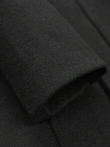 Abrigo largo con capucha para mujer, clásico y elegante, cuello con capucha y peluche desmontables. Manga larga. Tela de poliéster, interior forrado, cálido y agradable, apto para temporadas de otoño e invierno. Bolsillos frontales funcionales con cierre metálico. Ajuste con cierre metálico y cinturón de tela. - Negro - Ver 5