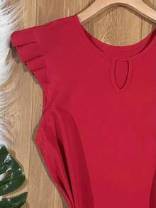 Women's Fashion Crepe Tank Top - Red - View 2