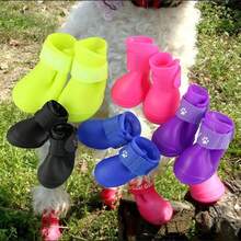Botas de Lluvia para Mascotas – Zapatos de PVC para Protección de Patas - Morado - Ver 8