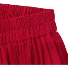 Women's Summer Long Flowy Renaissance Skirt With Pockets - Boho High Waist A-Line Maxi Skirt,Vacation Outfits Women,Valentine Outfits For Women,Street Photography - Solid Red - 查看 4