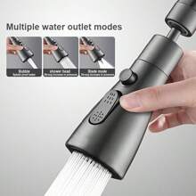 1 套升级版 360 度旋转通用厨房水龙头头、3 功能水槽起泡器、带适配器的水龙头替换零件、大角度可旋转水龙头喷头延长器