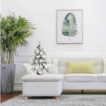 Tabletop Mini Christmas Tree, Simulated Snow Christmas Tree, Miniature Pine Christmas Tree With Wooden Base For Christmas Decorations, Home, Kitchen, Dining Table