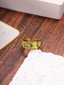 1pc A Half Face Ring, Retro Sculpture And Fashion Ring, Suitable For Commemorative Gifts, Holidays Gifts For Friends