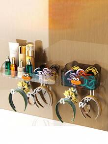 1 pieza Organizador de accesorios para el cabello montado en la pared, caja de joyas, estante de almacenamiento para pinzas, lazos para el cabello