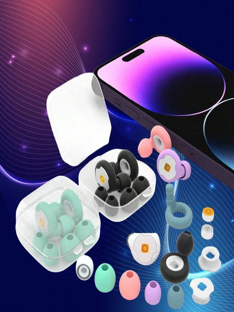 Tappi Per Orecchie In Silicone Riutilizzabili, Cancellazione Rumore, Per Studio, Sonno, Nuoto