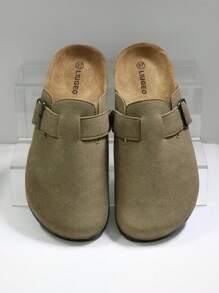 Men's Slip-On Mule Sandals, Soft Wood Casual Slippers, Backless Slides, Suitable For Summer And Autumn/Winter, Large Size, Office & Leisure