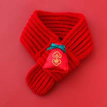 Knitted Warm Pet New Year Scarf Festive Spring Festival Neck Warmer Photo Lucky Fortune Dog New Year Supplies - Longevity Lock - View 22