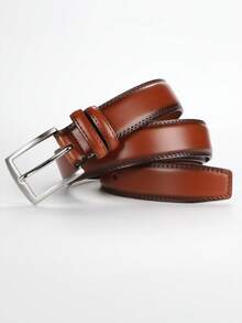 Premium Second Layer Leather Belt For Men 1 2/6": Classic Casual & Business Belt With Single Prong Buckle Halloween, Casual, Business, Street,  Boho, Western, Outdoor, Gift For Men, Husband, Boyfriend, Father, Dad, Christmas