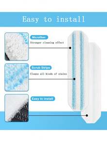 Bộ lau nhà phẳng O-Cedar H2prO 1/2/4/6/8 chiếc, dụng cụ vệ sinh nhanh, miếng lau bằng sợi microfiber có thể giặt sạch bằng nước, dùng được trên sàn gỗ, sàn nhựa vinyl, gạch men, chân tường, tường. - Xanh và trắng - Xem 3