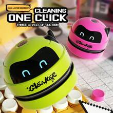 Mini aspirateur, aspirateur portable léger en forme de robot mignon, rechargeable par USB, pour nettoyer les miettes et la poussière, robot de nettoyage de bureau, cadeau de rentrée scolaire, cadeau pour l'anniversaire de Halloween