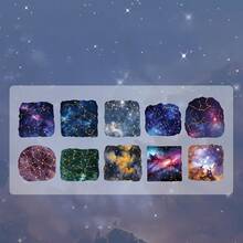 Conjunto de adesivos com tema romântico de céu estrelado, 10 unidades/pacote, adequado para presentes, escritório, casa, marcação, etiquetas, salas de aula, brinquedos, diários de estudantes, materiais criativos para decoração vintage faça você mesmo