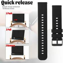 2 Piezas de Correas de Reloj de Silicona, Correas de Reloj de Reemplazo de Goma Suave de Liberación Rápida para Hombres y Mujeres - 20 mm - Ver 4