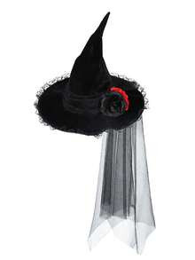 1 件新款万圣节女巫帽、巫师帽、魔术师帽、尖顶帽和复古骑士帽，采用涤纶制成，非常适合聚会和节日 - 彩色 - 查看 5