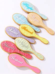 1件个性化女士时尚亚克力闪光大理石纹理名字定制发梳，独特的伴娘礼物，定制伴娘发饰，圣诞节美容配饰，少女时代 - 彩色 - 查看 6