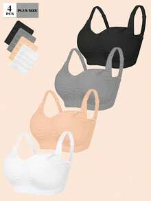 Sutiã de amamentação feminino confortável, liso, sem aro, com fecho frontal, sem costura, para maternidade, sutiã para amamentação, para dormir, para gravidez e pós-parto