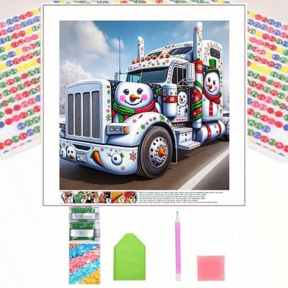 1件套精美5D钻石画套装，无框DIY手工制作，优雅的房间装饰。钻石画套装包含全圆钻，DIY，放松爱好，完美的点钻效果，圣诞装饰礼物