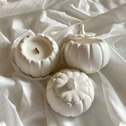 Bộ 2 khuôn silicon hình quả bí ngô Halloween, chân nến bí ngô thủ công DIY, hộp đựng, khuôn đúc nhựa Epoxy, quà tặng ngày lễ, khuôn thạch cao bê tông xi măng trang trí nhà cửa