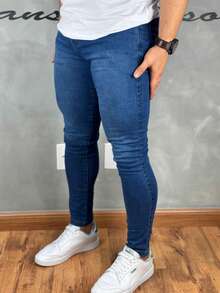 Premium Super Skinny Basic Jeans 01 - Blue - View 6