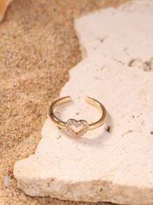 1PC/3PCS Sparkly Golden Toe Ring Set – Heart Star Crown Shapes Dainty Adjustable Foot Jewelry For Women Summer Beach Wear