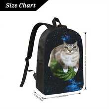 Funny Watermelon Cat Backpack - Lightweight School Bag With Adjustable Strap, Zipper Closure, Black & White Meme Design For Students, College, Travel - Durable Canvas Daypack For Everyday Use, Student Essentials, Playful Print, Sturdy Construction, College Essentials, Fun Print, Hand Washable, College Students, For Teenager - màu đen - Xem 4