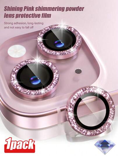 1 Paquete de Película de Lente de Rhinestone, Cubierta de Lente, Anillo Protector de Lente Compatible con iPhone 11/12/13/14/15/16/16 Plus/16 Pro/16 Pro Max/17/17 Air/17 Pro/17 Pro Max Series