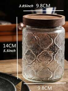 Hũ thủy tinh kín cổ điển - Dung tích 700ml & 1000ml, Sắp xếp trên quầy bếp & tủ đựng thức ăn, Hộp đựng thực phẩm khô trang trí đựng cà phê, trà, kẹo đường - Trong sáng - Xem 3