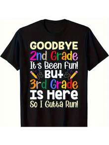 Goodbye 2nd Grade, Hello 3rd Grade Back to School T-Shirt - Fun &amp; Colorful Youngsters' Cotton Tee with IT'S BEEN FUN Design, Lightweight &amp; Breathable for School, Play, or Casual Wear