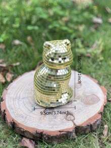 1pc Gold/Silver/Pink (Cat-Shaped) Mirror Disco Ball Decor - Colorful Retro Glass Sculpture, Suitable For 70s 80s Theme Party, Christmas, Valentine's Day Gifts, No Electricity Required Home Decor