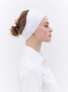 1 buc. Bandă de păr moale pentru femei, înfășurare de păr elastică în culoare solidă, turban cu bandă elastică antiderapantă care absoarbe umezeala, potrivită pentru sport și ținute casual