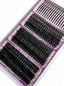 20 Rows 10-20mm D/DD Curly Spike Lash Clusters + 60D 80D 100D/120D 140D 160D Manga Eyelash Clusters 0.07 Anime Cluster Eyelash Extensions Clusters Lashes Lash Spikes Fairy Lash Clusters With Spikes Individual Lashes For Beginners, Reusable, Suitable For Parties, Weddings, Dates, Halloween And Daily Wear - 黑色 - 查看 13