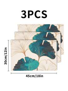 1/2/3/4/5 pezzi Set di runner da tavola e tovagliette in lino, runner da tavola bianco con bordo dorato a motivo ginkgo, adatto per casa, sala da pranzo e ristorante, decorazione da tavola, forniture per la casa, tovaglia rettangolare in tessuto 100% lino, per feste, cucina, camino, sala da pranzo, decorazione country, matrimonio, autunno, tovagliette per tavolo, tovaglia