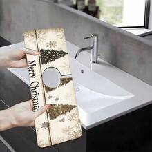 1 Stück/90 Stücke Weihnachten, Weihnachtsbaum bedruckter Wasserhahn, wasserabsorbierender Abtropfmatte, Retro Kaffee wasserabsorbierende schnelltrocknende Matte, gummibeschichtete Toiletten- und Küchenarbeitsplatten-Wasserhahn-Abtropfmatte, geeignet für Wasserhähne in Büros, gewerblichen Betrieben und Haushalten, dekorative Küchendekorationen