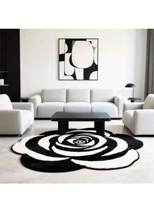 سجادة زخرفية بشكل وردة سوداء وبيضاء قطعة واحدة، سجادة منطقة بطراز حداثي بسيط، سجادة جانب السرير، سجادة غرفة النوم، سجادة غرفة الدراسة، سجادة غرفة المعيشة، سجادة ديكور المنزل، سجادة مطبوعة، سجادة نافذة الخليج، مناسبة لديكور المنزل، ديكور غرفة النوم، سجادة صغيرة، سجادة، ديكور المنزل، سجادة غرفة المعيشة، سجادة صغيرة لغرفة المعيشة، سجادة غرفة النوم، ديكور غرفة المعيشة بالمنزل، سجادة خارجية، سجادة قابلة للغسيل