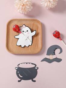 48pcs Halloween Theme Lollipop Card, Different Pattern Lollipop Paper Packaging Card Bag, Halloween Pumpkin Ghost Pattern Lollipop Paper Jam, Halloween Lollipop Packaging Card Bag, Happy Halloween Gifts Bag, Trick Or Treat, Festival Party Room Table Packaging Gifts Lollipop Decor Cards Bag, Halloween Party Gifts, Halloween Decoration, Halloween Gifts, Party Favor