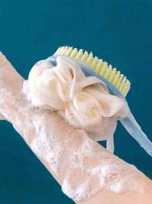 1/2 件装二合一双面沐浴刷（长柄软毛）长柄沐浴刷长柄电动刷多功能刷子用于背部刷洗去角质和淋浴清洁美容包旅行洗漱用品美容用品旅行包 - 彩色 - 查看 5