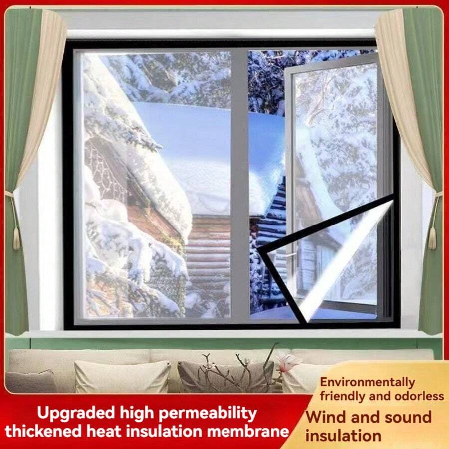 Window Draft Blocker For Winter, Insulation Sealing Film For Door And Window, Windproof And Warm, Prevent Cold Air Leakage