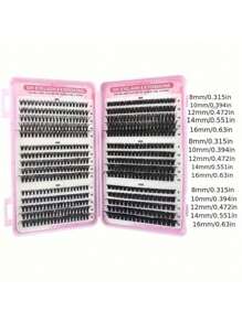 570pcs D Curl Eyelashes Extension Kit, 30D 40D 50D 60D 80D 100D 18-16mm DIY Individual False Eyelashes, 3D Mink Lashes Russian Volume Messy Dramatic Eyelashes For Makeup, Cosplay, Full Face And Daily Wear, Portable For Daily Use Or Outings Lash Clusters, Eyelash Clusters, Individual Eyelashes, Lashes, Fake Lashes - Black - View 6