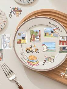 50 miếng dán trang trí phong cách retro trong suốt, đồ thủ công, miếng dán nhựa vinyl PET - Nhiều màu - Xem 4